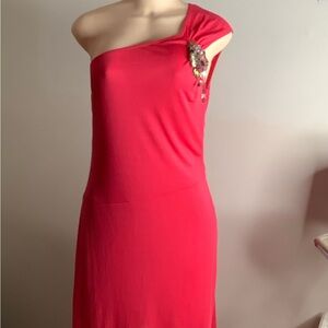 Escada Vibrant Red One-Shoulder Dress